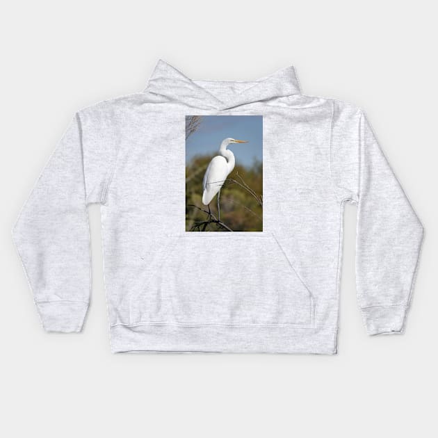 Great egret Kids Hoodie by SDym Photography